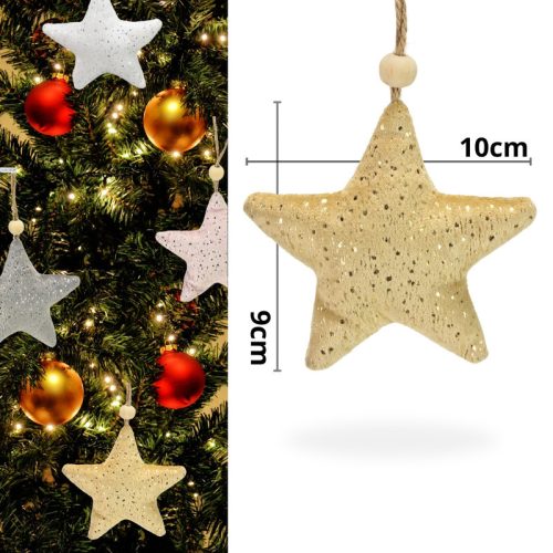 Textil akasztható csillag 4 féle