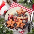 Műanyag kerek tálca Mézeskalács csillagok 33cm