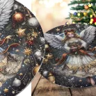 Műanyag kerek tálca angyalkás 33cm