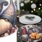 Műanyag kerek tálca Arcátlan manó trió 33cm