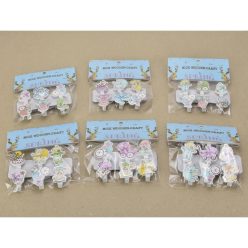 Fa csipesz babaváró figurás 6 csipesz/csomag