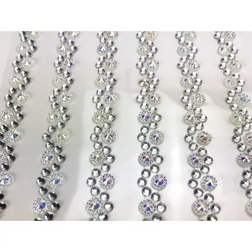 Öntapadós flitterfüzér ezüst 6db/levél