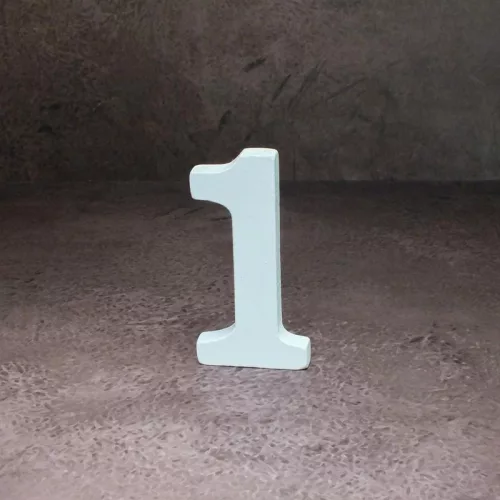 Fa asztalszámok fehér 1-es 1db/csomag