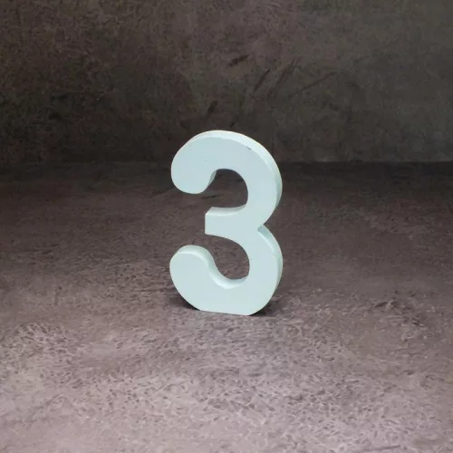 Fa asztalszámok fehér 3-as 1db/csomag