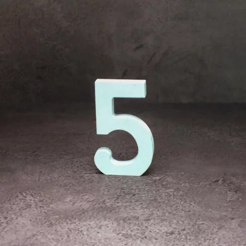 Fa asztalszámok fehér  5-ös 1db/csomag