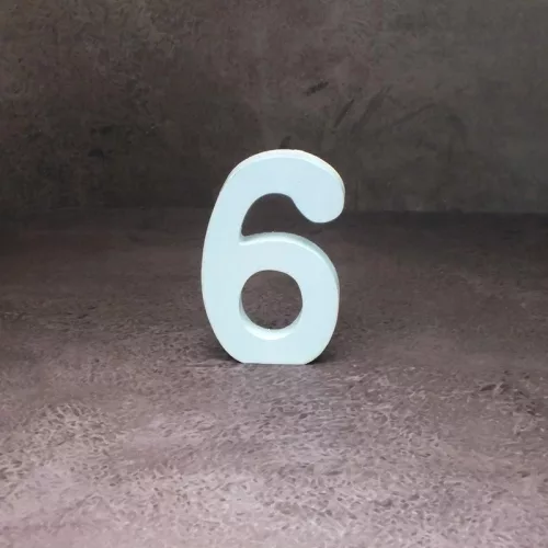 Fa asztalszámok fehér  6-os 1db/csomag