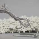 Csillámos hópihe dísz fehér 12db/csomag