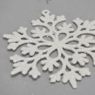Csillámos hópihe dísz fehér 12db/csomag