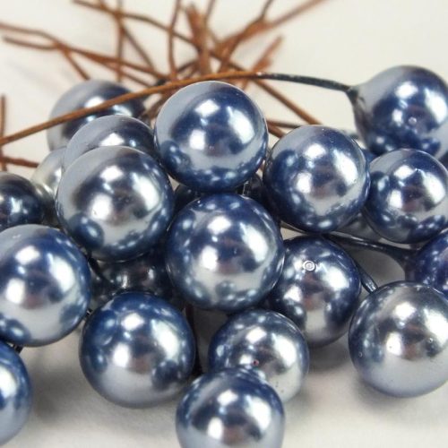 Drótos bogyó gyöngyház kék 24db/csomag