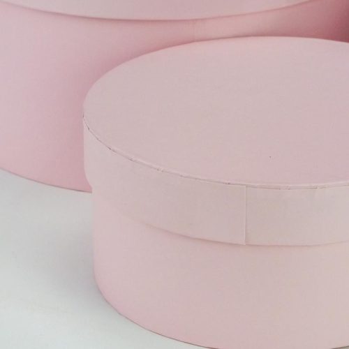 Kerek papírdoboz pasztellrózsa 3db/szett