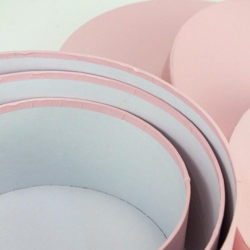 Kerek papírdoboz pasztellrózsa 3db/szett