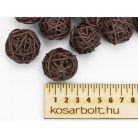 Vessző gömb barna 3cm 10db/csomag