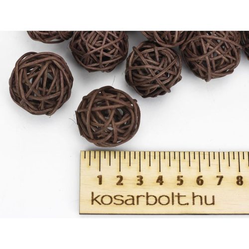 Vessző gömb barna 3cm 10db/csomag