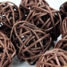 Vessző gömb barna 3cm 10db/csomag