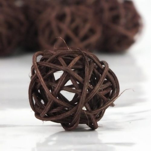 Vessző gömb barna 3cm 10db/csomag