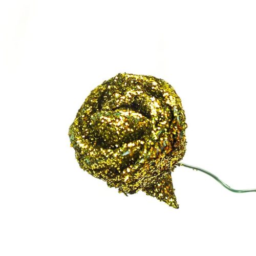 Rózsa csokor csillámos zöld 6 fejes 4cs/csomag