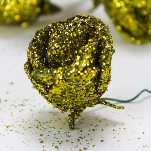 Rózsa csokor csillámos zöld 6 fejes 4cs/csomag