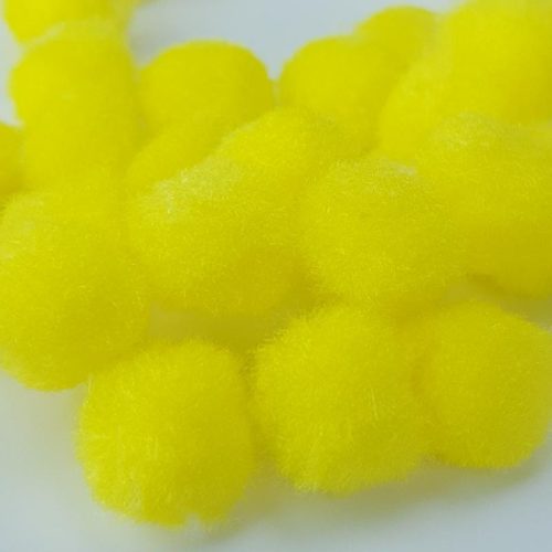 Sárga zsenília pompon 1,5cm 100db/cs