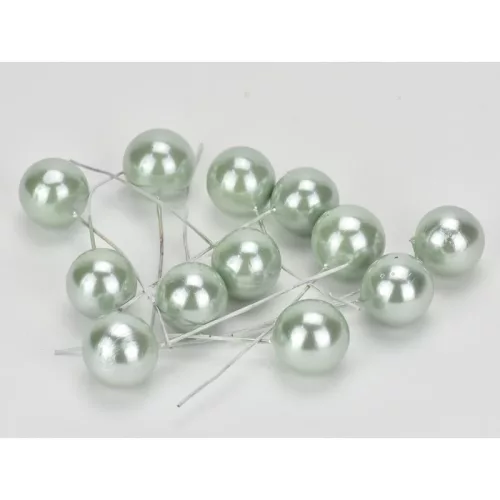 Country zöld gyöngyház bogyó nagy 12db/csomag