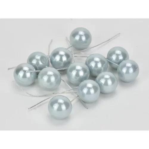 Jégkék gyöngyház bogyó nagy 12db/csomag