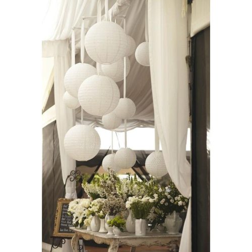 Papír lampion fehér 25cm