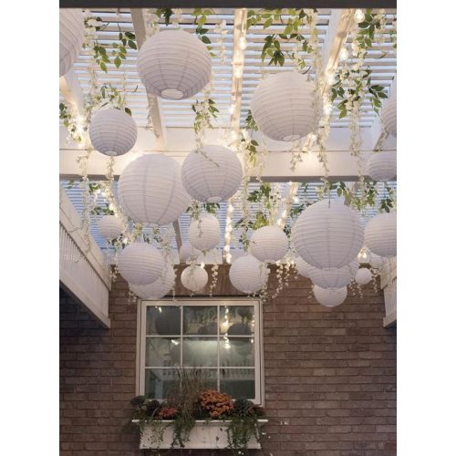 Papír lampion fehér 25cm