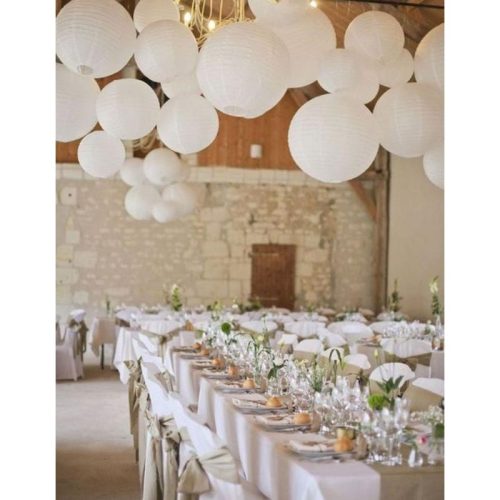 Papír lampion fehér 25cm