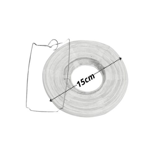 Papír lampion fehér 15cm