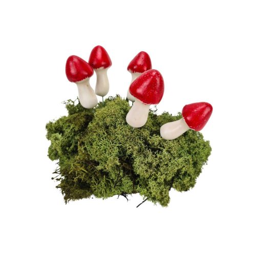 Erdei gomba - piros 5,3*2,5cm 5db/csomag