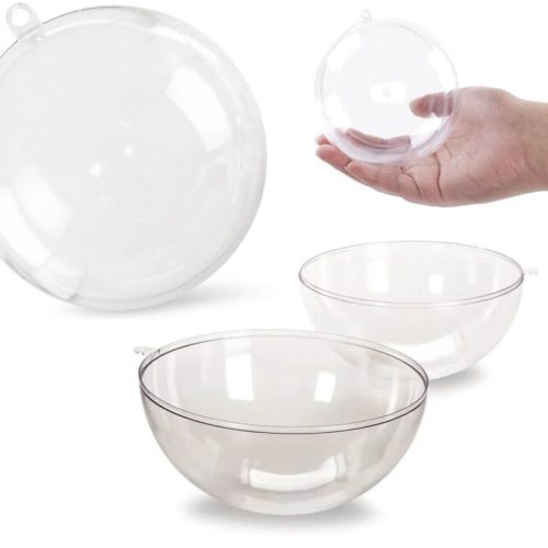 Ajándéktartó szétválasztható gömb műanyag 10cm 5db/csomag