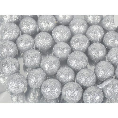 Polisztirol golyó nagy csillámos - EZÜST