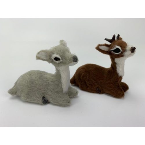 Őzike ülő barna prémium 6cm