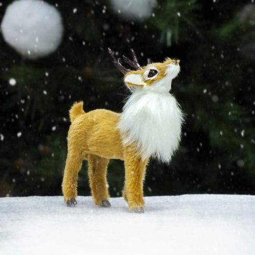 Bőgő szarvas aranybarna prémium 10cm