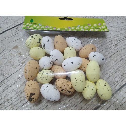 Festett polisztirol tojás természetes színek 2cm x 3cm 24db/csomag