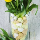 Festett polisztirol tojás természetes színek 2cm x 3cm 24db/csomag