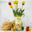 Festett polisztirol tojás természetes színek 2cm x 3cm 24db/csomag