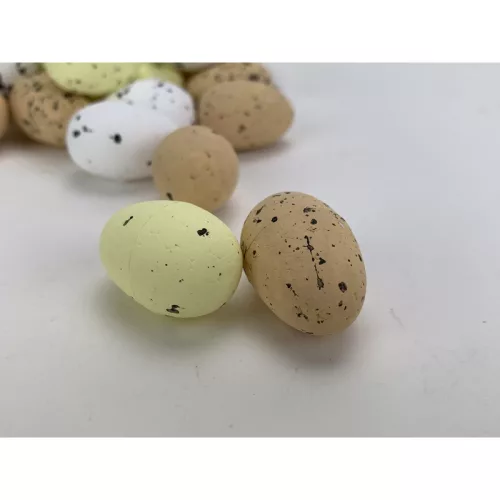 Festett polisztirol tojás természetes színek 2cm x 3cm 24db/csomag