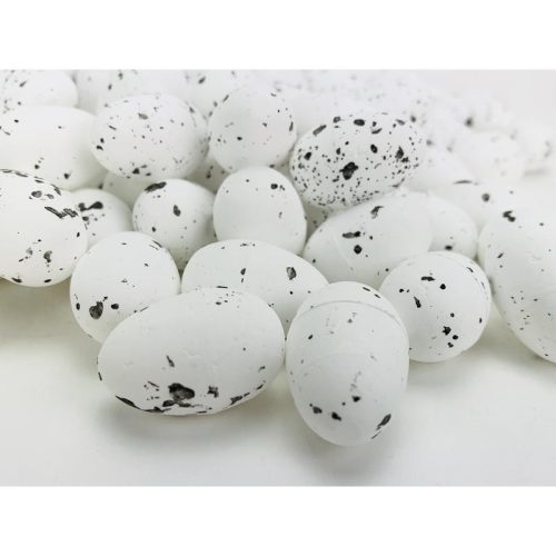 Festett polisztirol tojás természetes színek 3cm x 4cm 120db/csomag - fehér OKOSÁR!