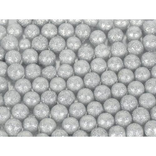 Polisztirol golyó MINI csillámos - EZÜST