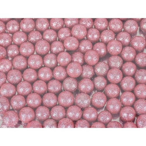Polisztirol golyó kicsi csillámos - SÖTÉTRÓZSASZÍN