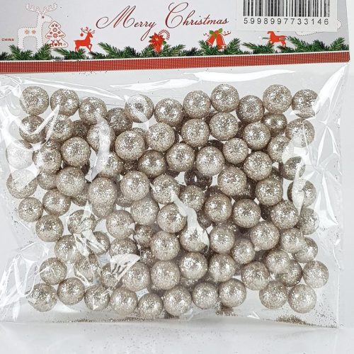 Polisztirol golyó MINI csillámos - PEZSGŐ