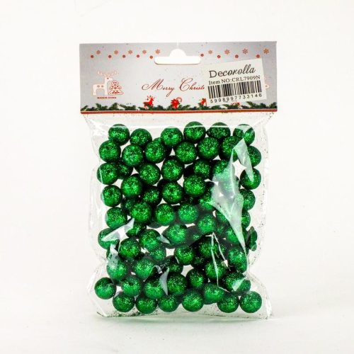 Polisztirol golyó MINI csillámos - SÖTÉTZÖLD