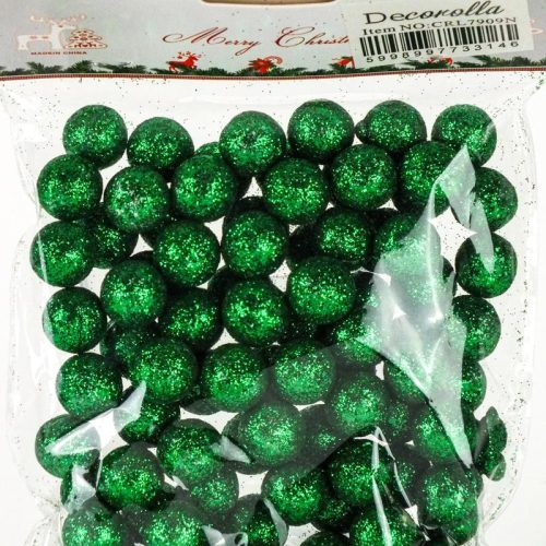 Polisztirol golyó MINI csillámos - SÖTÉTZÖLD