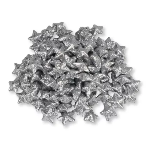 Polisztirol csillag kicsi csillámos - EZÜST