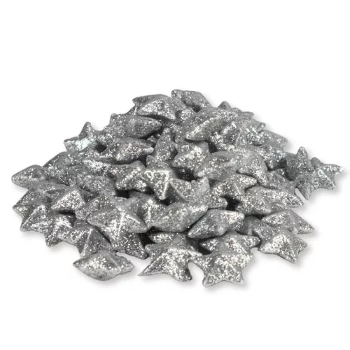 Polisztirol csillag kicsi csillámos - EZÜST