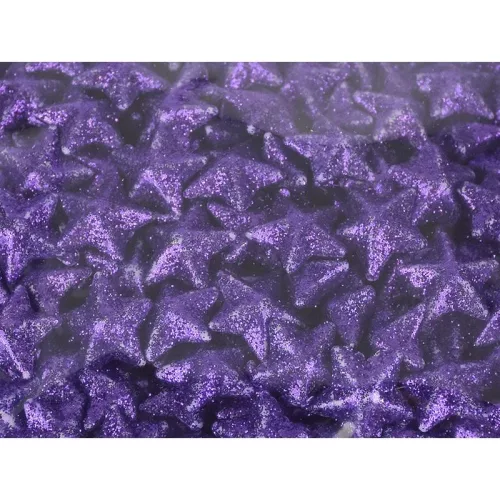 Polisztirol csillag kicsi csillámos - SÖTÉTLILA