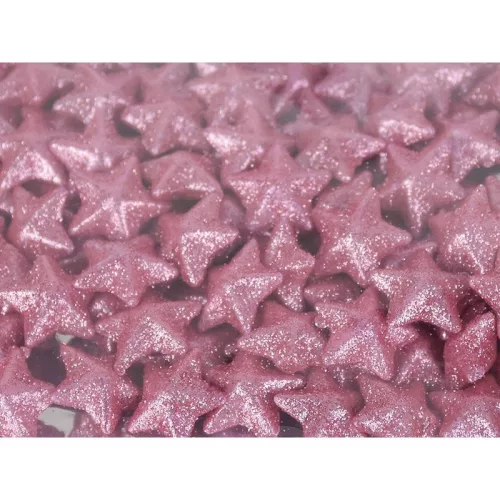 Polisztirol csillag kicsi csillámos - SÖTÉTRÓZSASZÍN