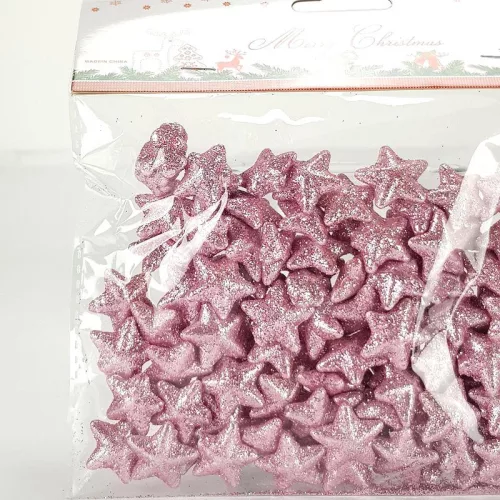 Polisztirol csillag kicsi csillámos - RÓZSAARANY