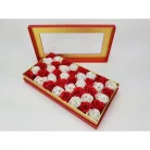 Lapos tégla papírdoboz arany belsővel piros