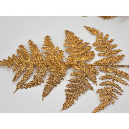 Páfránylevél csillámos réz 12db/csomag